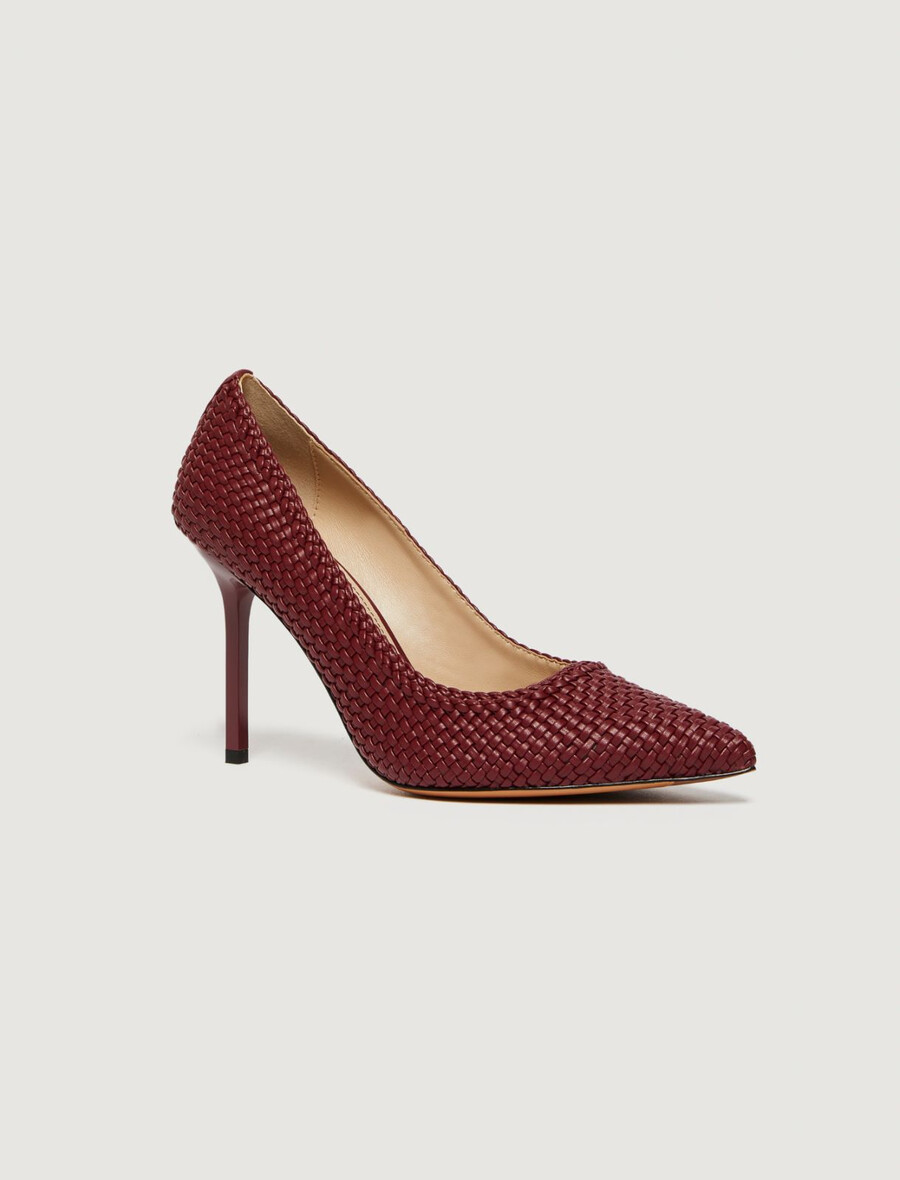 vävda pumps - brun bordeaux