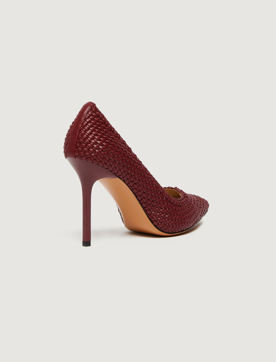 vävda pumps - brun bordeaux