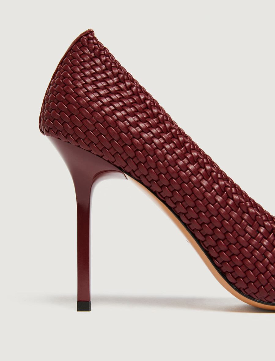 vävda pumps - brun bordeaux