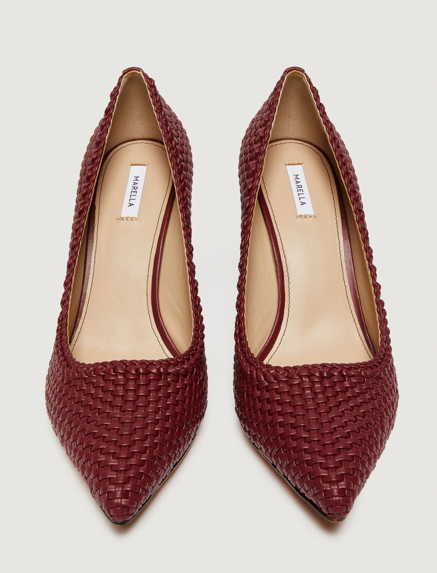 vävda pumps - brun bordeaux