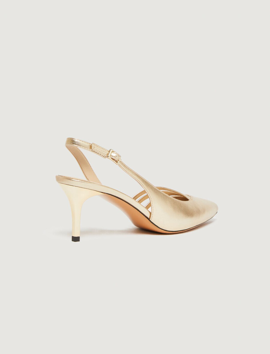 slingbacks med remmar - guld