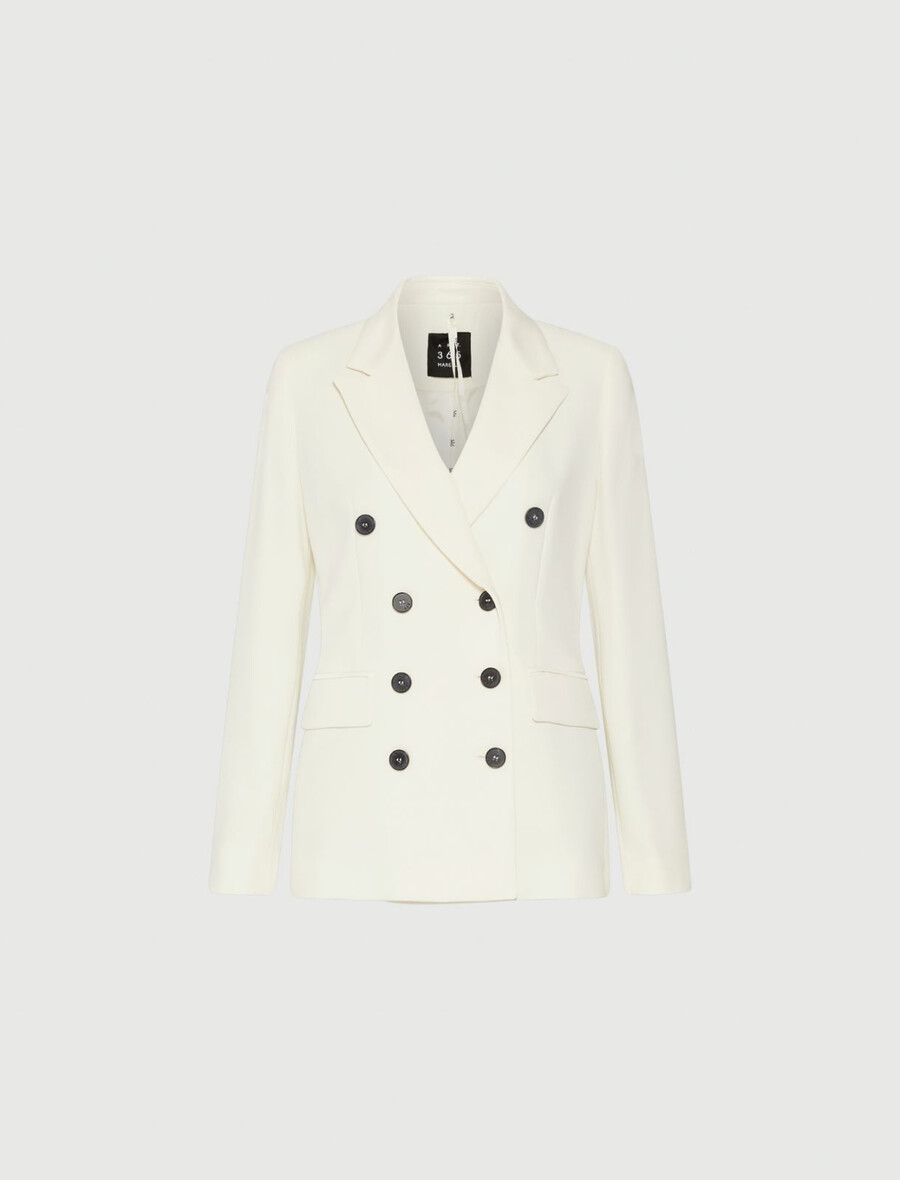dubbelknäppt jacka - wool white