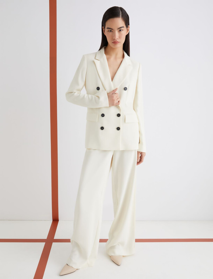 dubbelknäppt jacka - wool white