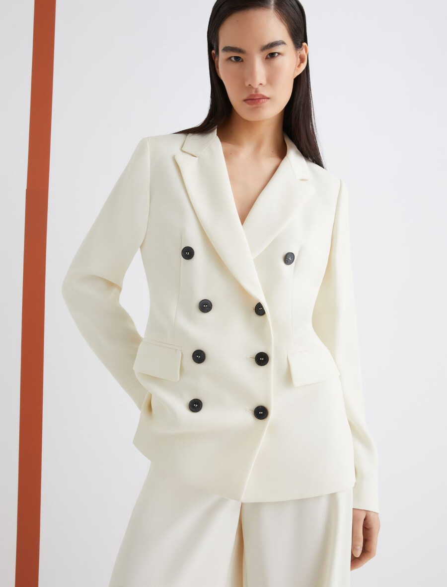dubbelknäppt jacka - wool white