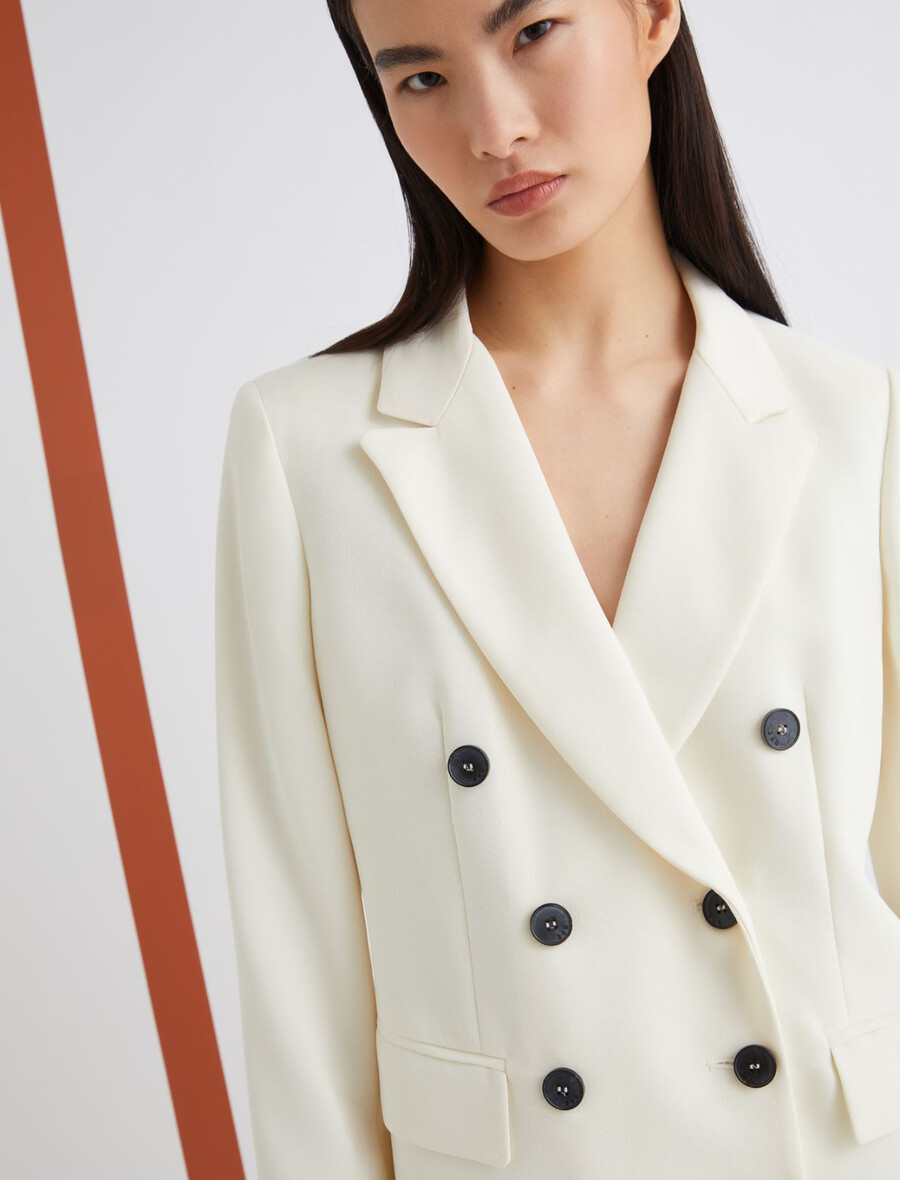 dubbelknäppt jacka - wool white