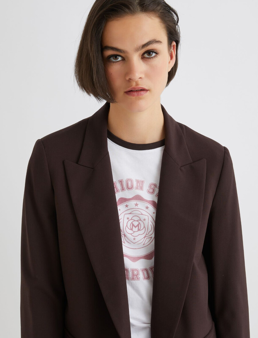 stretchig kavaj - brun