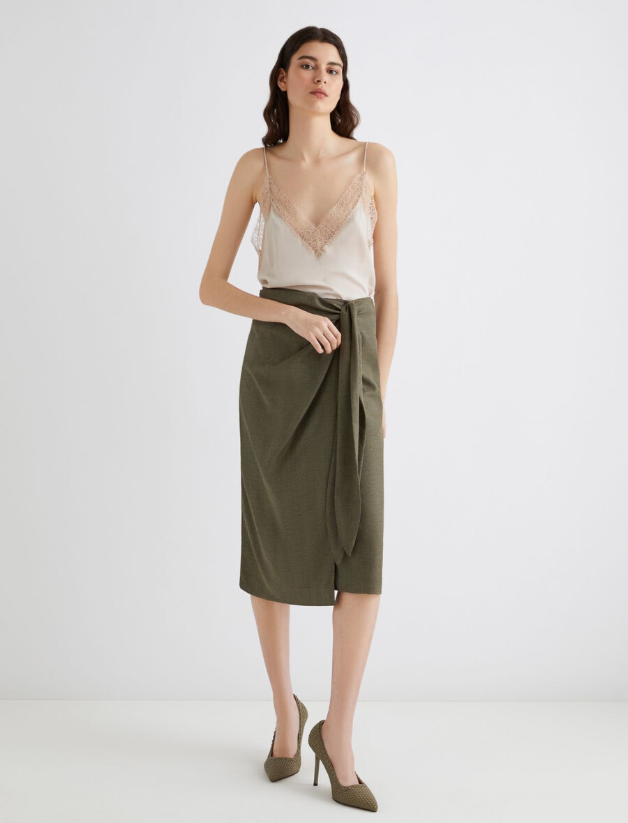 omlottkjol i twill – kaki