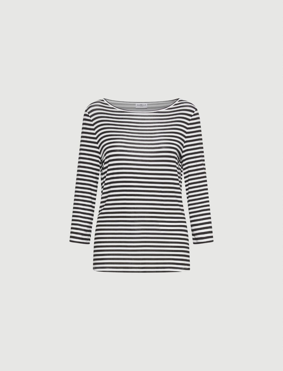 randig jersey-t-shirt - crÈme