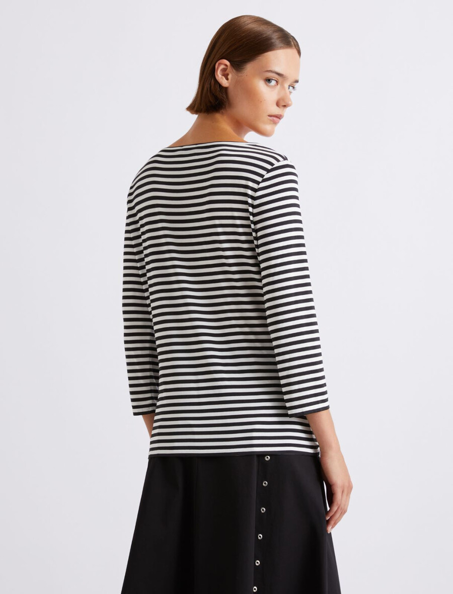randig jersey-t-shirt - crÈme