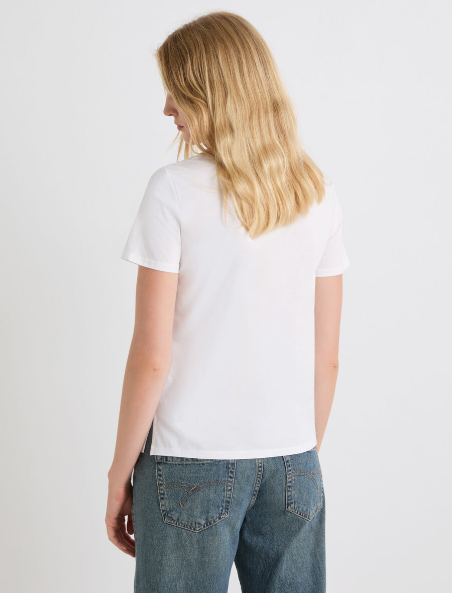 jersey-t-shirt - optisk vit