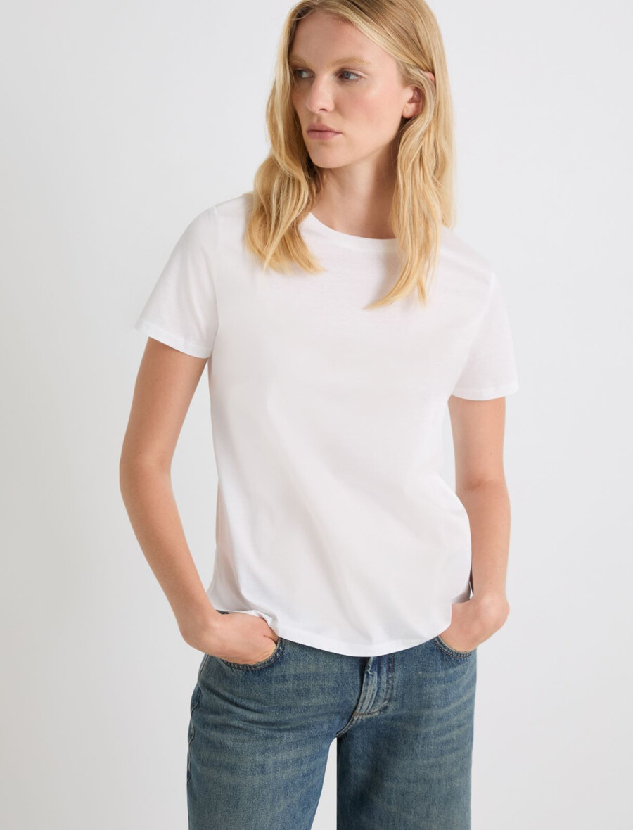 jersey-t-shirt - optisk vit