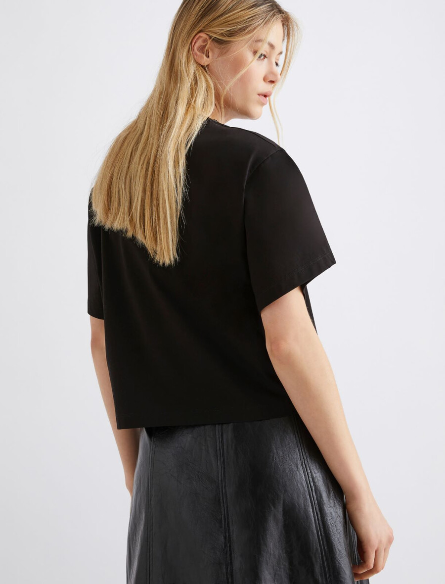 kristallprydd croppad t-shirt - svart