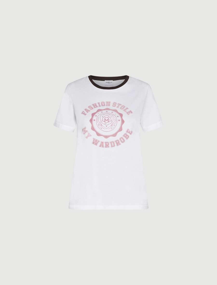 tryckt t-shirt - optisk vit