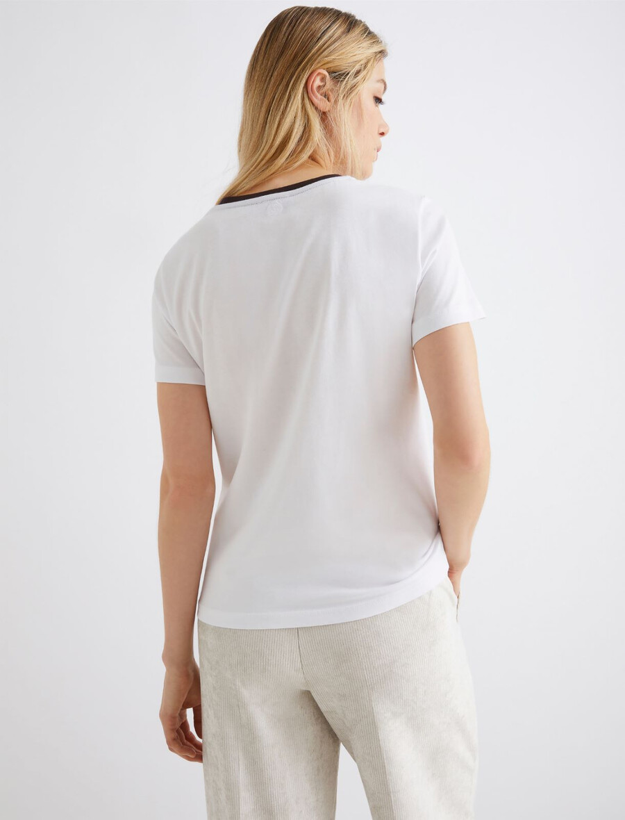tryckt t-shirt - optisk vit