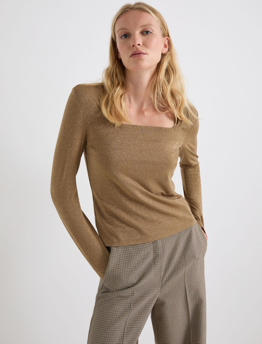 lurexprydd viskos-t-shirt - guld