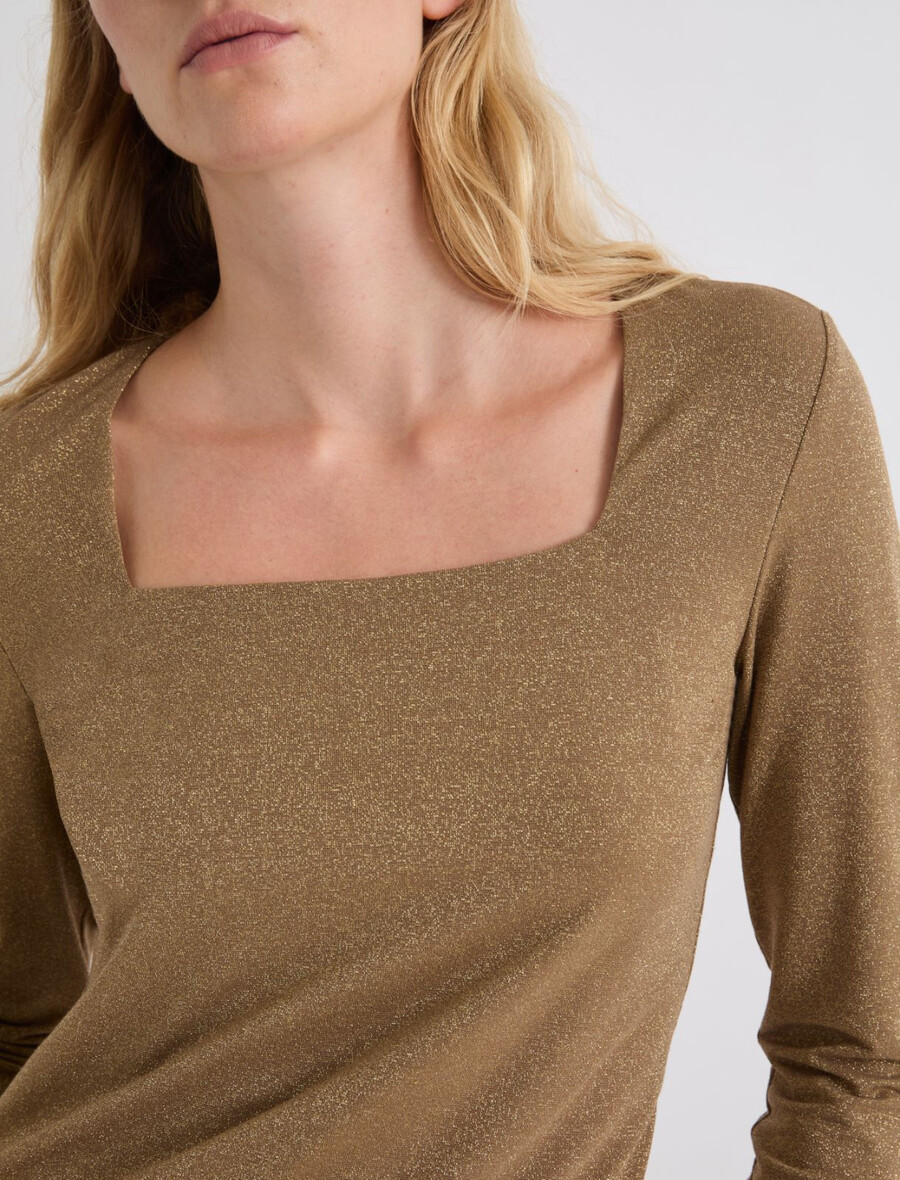 lurexprydd viskos-t-shirt - guld