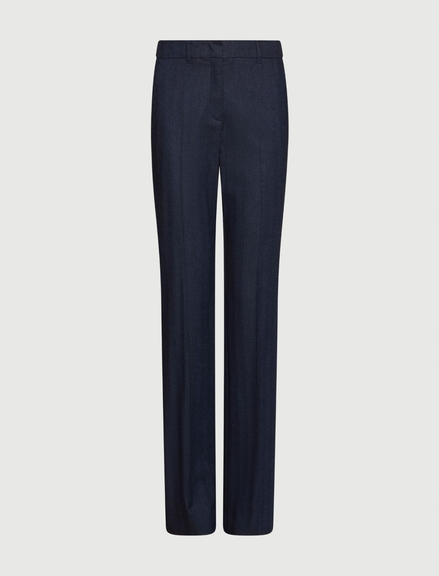 slimmade byxor i denimlook - marinblÅ