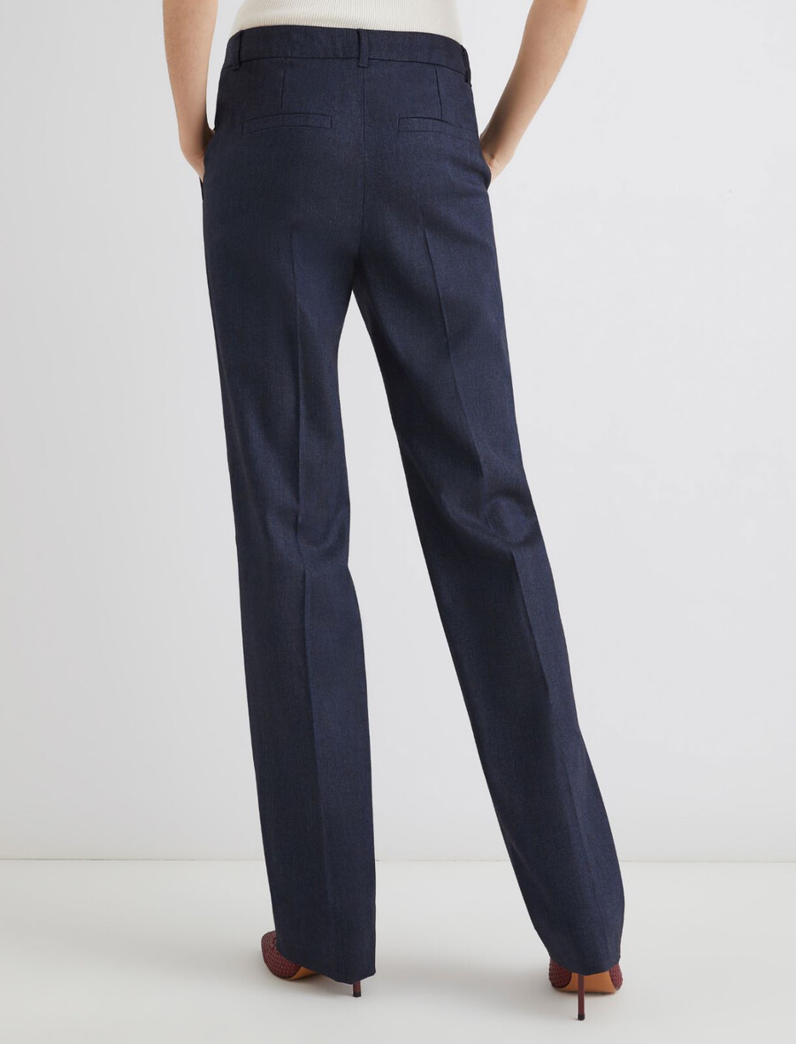 slimmade byxor i denimlook - marinblÅ