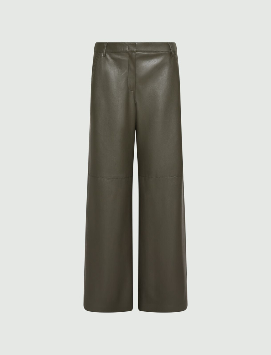 belagda jerseybyxor med vida ben - militÄrgrÖn
